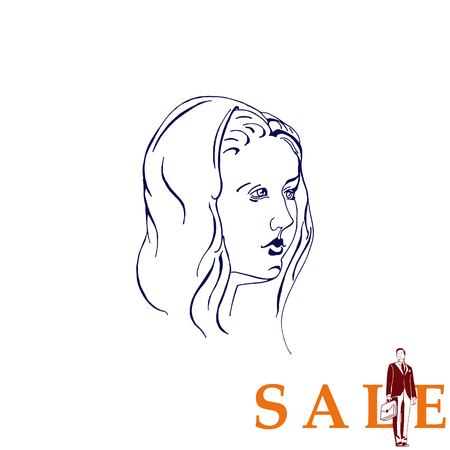 Beautiful woman. Female silhouette. Fashionable. Glamour. Vector illustrationのイラスト素材