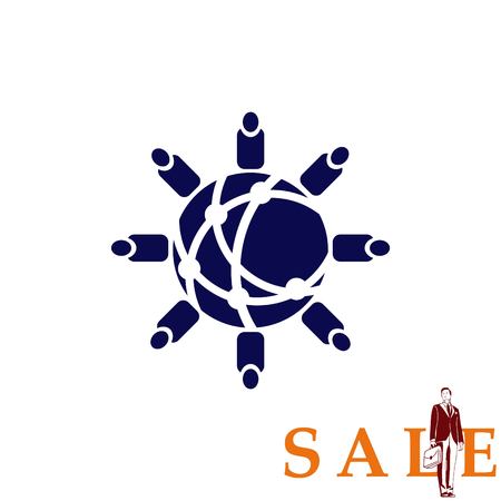 Holding globe, social network icon, vector illustrationのイラスト素材