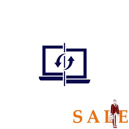 content syncing icon, vector illustration. Flat design style.のイラスト素材