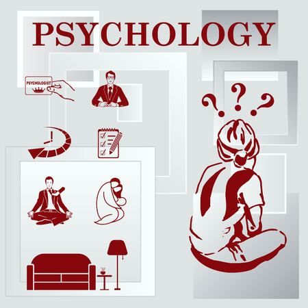 Psychology icon set, Psychologist icon,  vector illustration.のイラスト素材