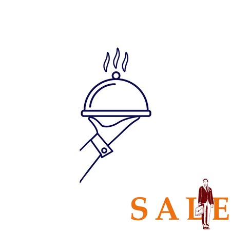 Covered with a tray of food icon. Vector illustration.のイラスト素材