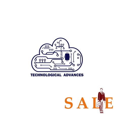 Technology innovation icon. Cloud technology, vector illustration.のイラスト素材