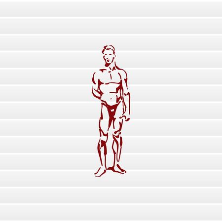 Silhouette of athletic men. Beauty, glamor. Vector illustration. Handsome male athlete.のイラスト素材