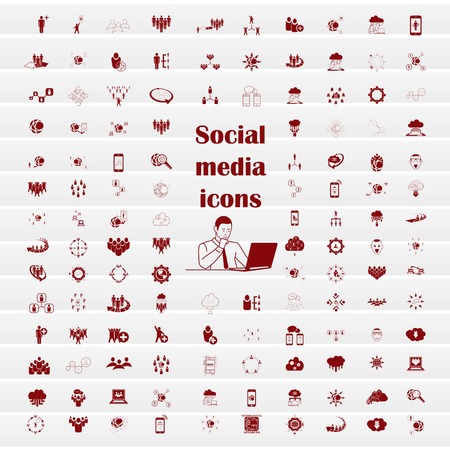 social network icons set, Friends icons set, Group of people icons set, vector illustration. Flat design styleのイラスト素材