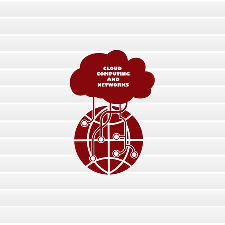 Technology innovation icon. Cloud technology, cloud hosting icon,  vector illustration.のイラスト素材