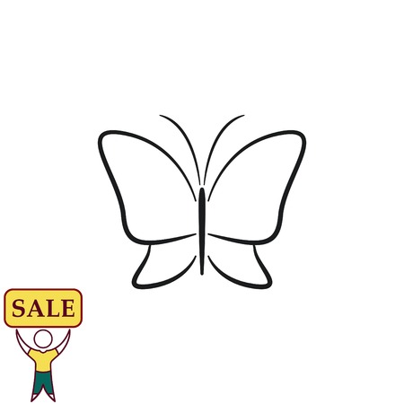 Butterfly icon, vector illustration.のイラスト素材
