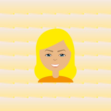 stylish avatar of girl in flat design. Vector illustrationのイラスト素材