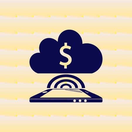 Financial Services Cloud, Money icon, Finance Icon, vector illustration. Flat design styleのイラスト素材