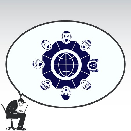 Group of people icon, Friends icon,  vector illustrationのイラスト素材