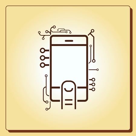 touch screen technology icon, vector illustration. Flat design style.のイラスト素材