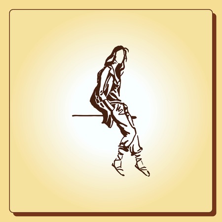 Beautiful woman. Female silhouette. Fashionable. Glamour. Vector illustrationのイラスト素材