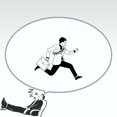 running businessman. Vector illustration.のイラスト素材
