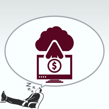 Financial Services Cloud, Money icon, Finance Icon, vector illustration. Flat design styleのイラスト素材