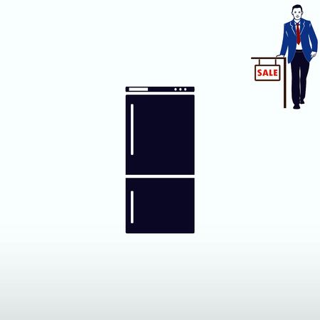 Home appliances icon. Refrigerator icon. Vector illustration. Kitchenware.のイラスト素材