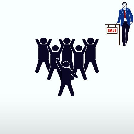Group of people icon, Friends icon,  vector illustrationのイラスト素材