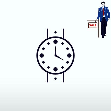 timing icon, vector illustration. Flat design style.のイラスト素材