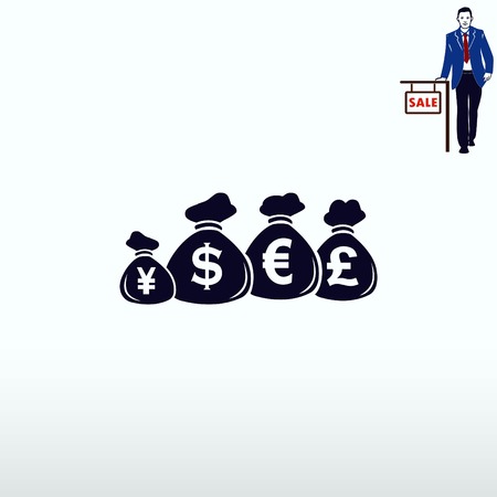 Money icon, Finance Icon, vector illustration. Flat design style.のイラスト素材