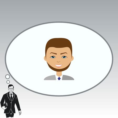 stylish avatar of guy in flat design. Vector illustrationのイラスト素材
