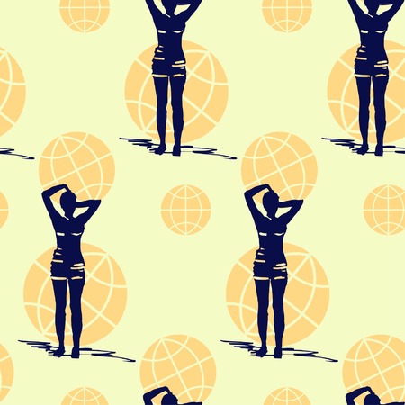 Beautiful woman. Female silhouette. Fashionable. Glamour. Pattern.のイラスト素材