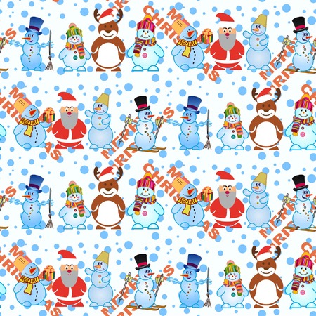 Pattern of Snowman illustration.のイラスト素材