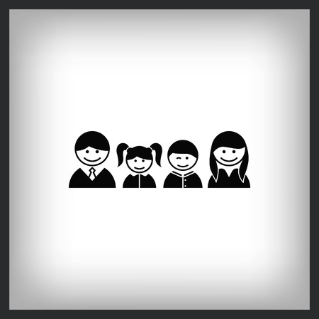 Family icon, vector illustration. Flat design styleのイラスト素材