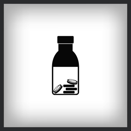 Pills and capsules icon, vector illustration. のイラスト素材