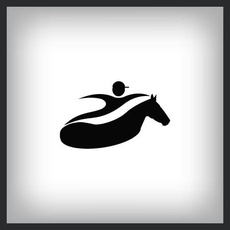 Sport icon , Horse riding or horse racing. vector illustration. Flat design styleのイラスト素材