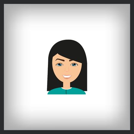 Stylish avatar of girl in flat design. Vector illustrationのイラスト素材