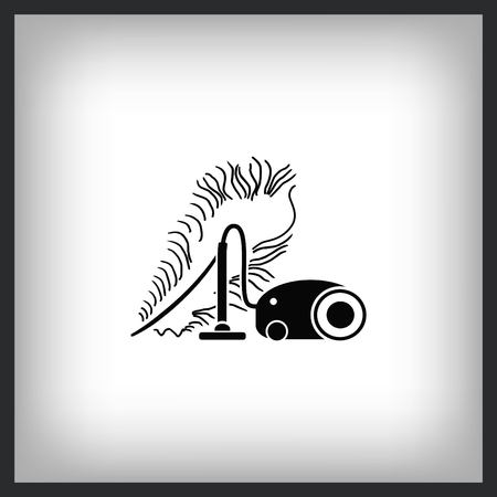 Cleaning company icon - Vacuum cleaner symbol, service sector.のイラスト素材
