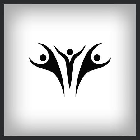 Family icon, vector illustration. Flat design styleのイラスト素材