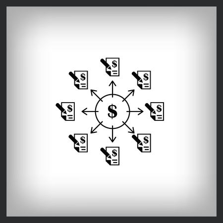 Money icon, Finance Icon, vector illustration. Flat design style.のイラスト素材