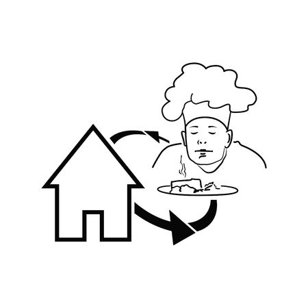 Order food online icon. delivery service vector. Home delivery meais.のイラスト素材