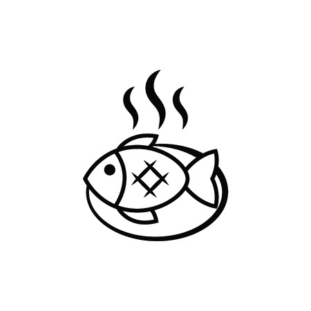 Fried fish, seafood icon.のイラスト素材