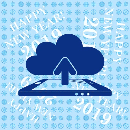 Technology innovation icon. Cloud technology, cloud hosting icon,  vector illustration.のイラスト素材