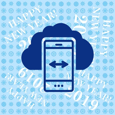 Technology innovation icon. Cloud technology, cloud hosting icon,  vector illustration.のイラスト素材