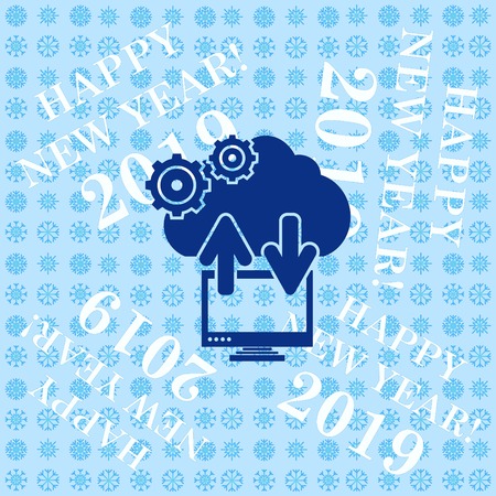 Technology innovation icon. Cloud technology,  cloud hosting icon,  vector illustration.のイラスト素材