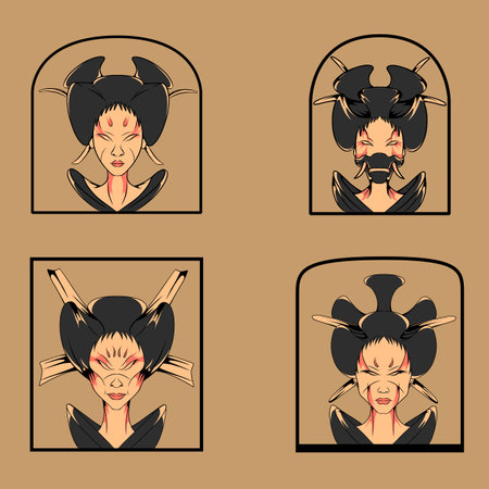 japan mask vector illustration specially made for advertising needs and so onのイラスト素材