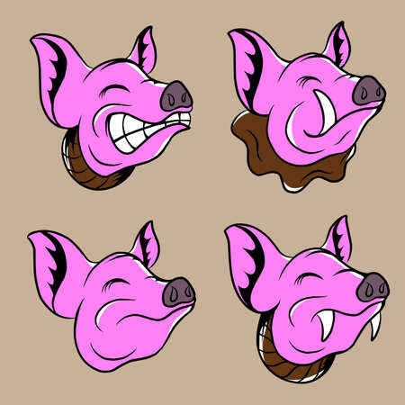 pig vector illustration specifically given for branding needs and so onのイラスト素材