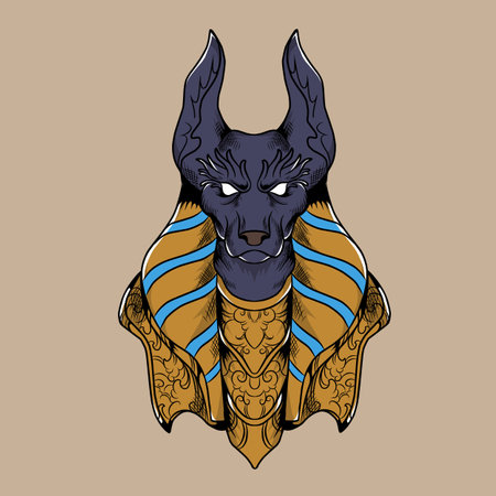 anubis vector illustration specially made for clothing branding needs and so onのイラスト素材