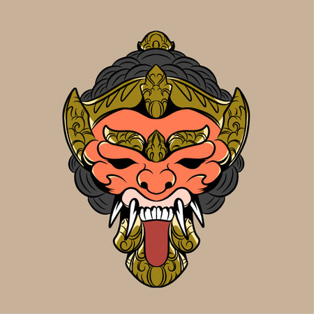 balinese mask vector illustrationのイラスト素材