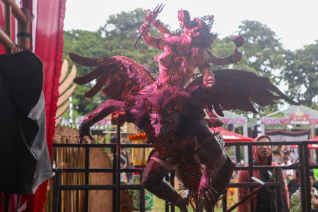 Thai traditional puppet show at the annual festival in Chiang Mai, Thailand.