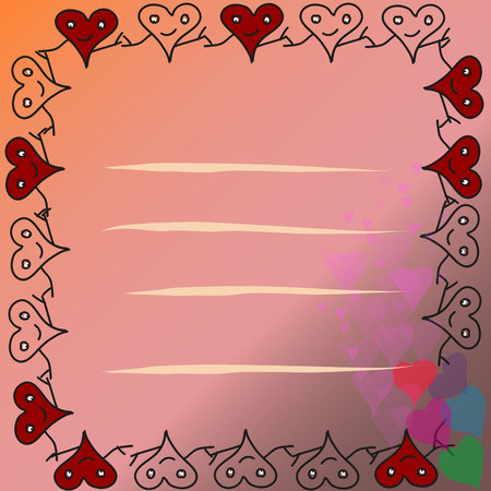 Interesting card for lovers on Valentine`s Dayのイラスト素材