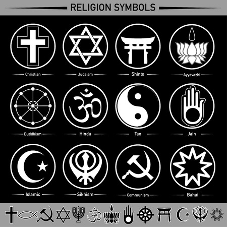 all religion in the signs and symbolsのイラスト素材