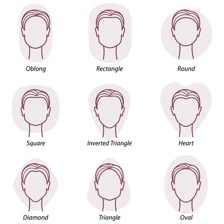 Set of nine different woman's face shapes Set of nine different woman's face shapes