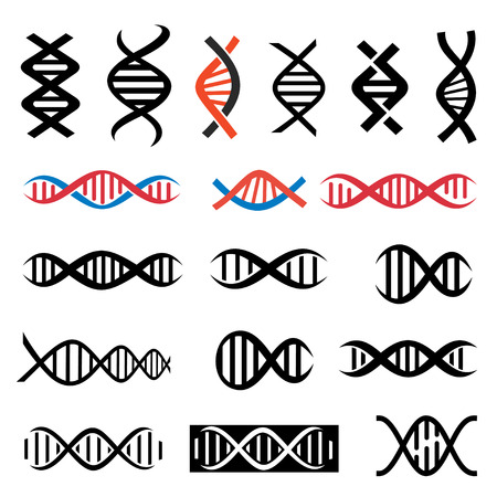 DNA, genetic sign, elements and icons collectionのイラスト素材