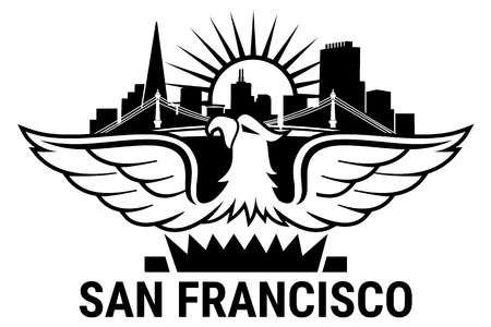 San Francisco City. California. Welcome to USA.のイラスト素材