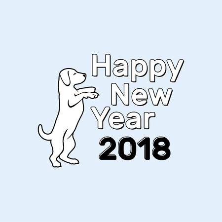 Chinese New Year 2018 festive vector card Design with cute dog, zodiac symbol of 2018 year. Vector illustration of Chinese calendar. Vector element for New Year s design. Chinese New Year 2018 festive vector card Design with cute dog, zodiac symbol of 2018 year. Vector illustration of Chinese calendar. Vector element for New Year s design.