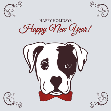 Chinese New Year 2018 festive vector card Design with cute dog, zodiac symbol of 2018 year. Vector illustration of Chinese calendar. Vector element for New Year s design. Chinese New Year 2018 festive vector card Design with cute dog, zodiac symbol of 2018 year. Vector illustration of Chinese calendar. Vector element for New Year s design.