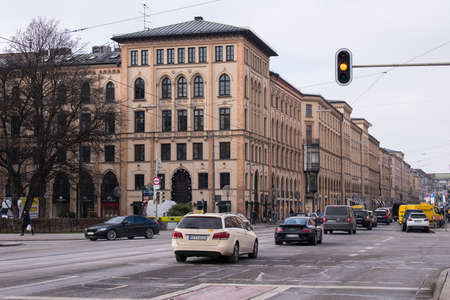 Munich, Germany - December 20,2021: Street view of Munich downtown on Winter day.のeditorial素材