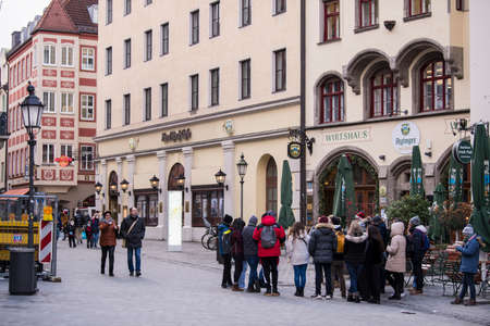 Munich, Germany - December 20,2021: Street view of Munich downtown on Winter day.のeditorial素材
